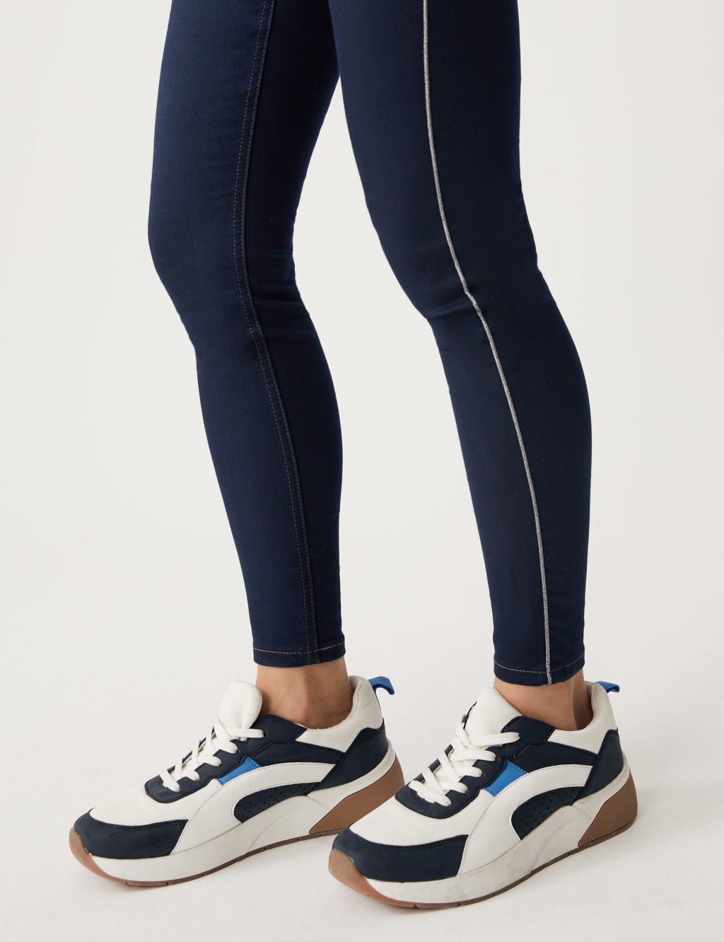 Side Stripe High Waisted Jeggings M S Collection M S