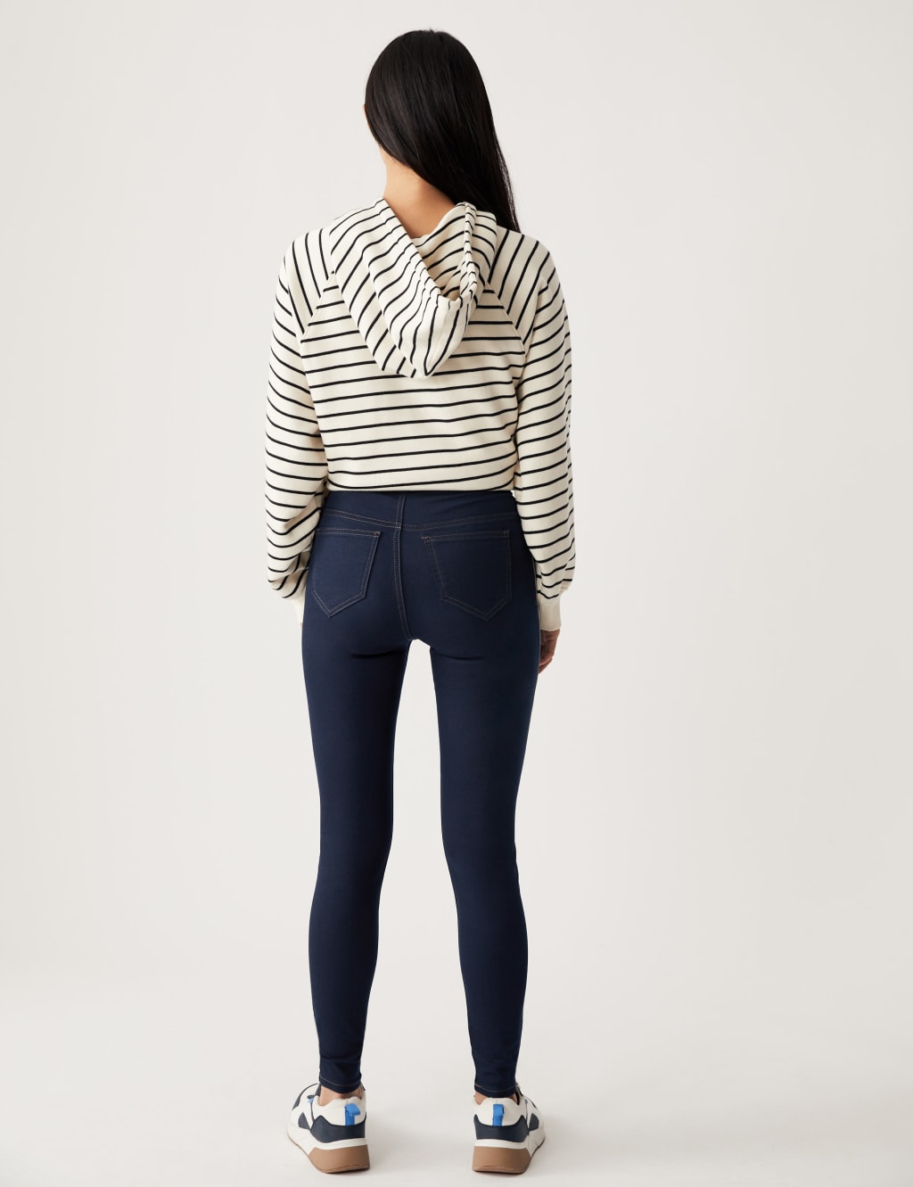 Side Stripe High Waisted Jeggings M S Collection M S