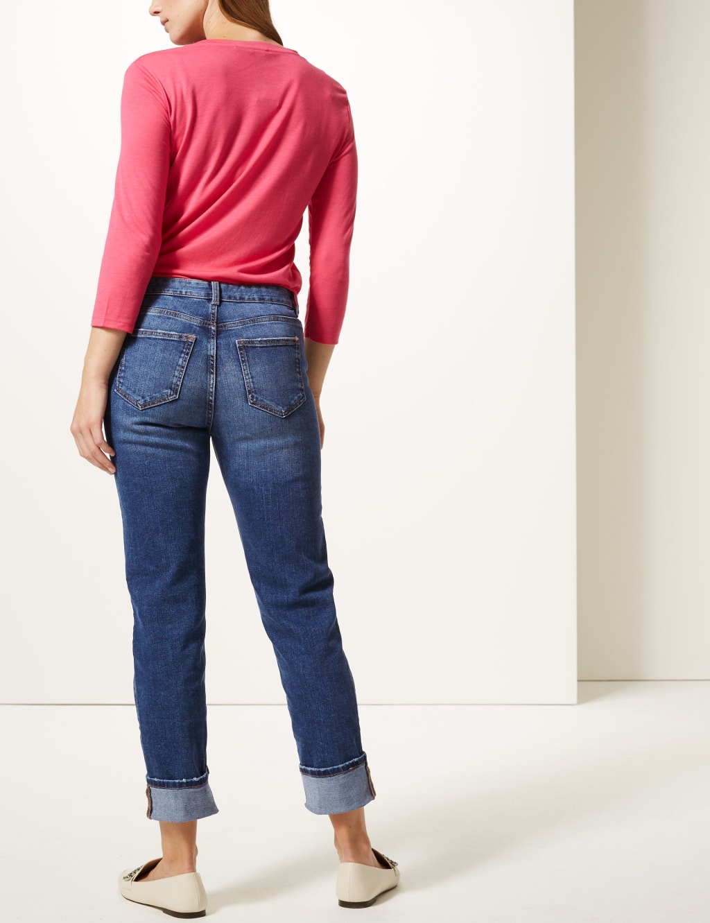 Mid Rise Relaxed Slim Leg Jeans M S Collection M S