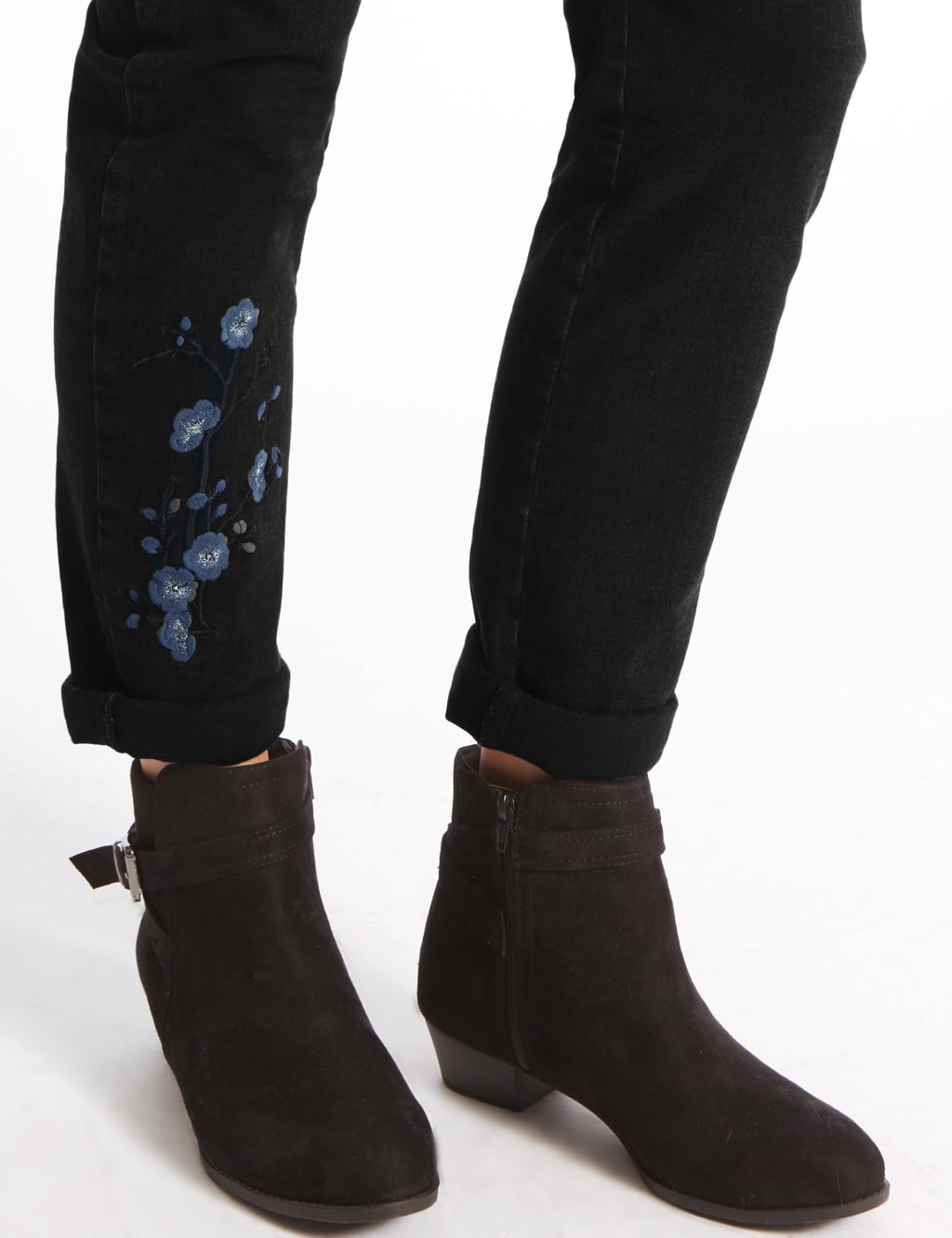 Embroidered Mid Rise Slim Leg Jeans 6 of 6