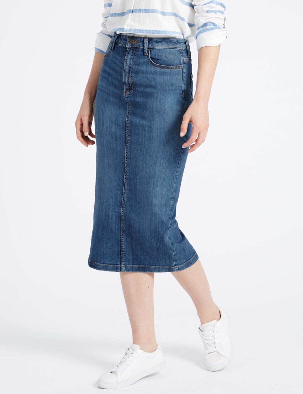 Denim pencil skirt m&s new arrivals