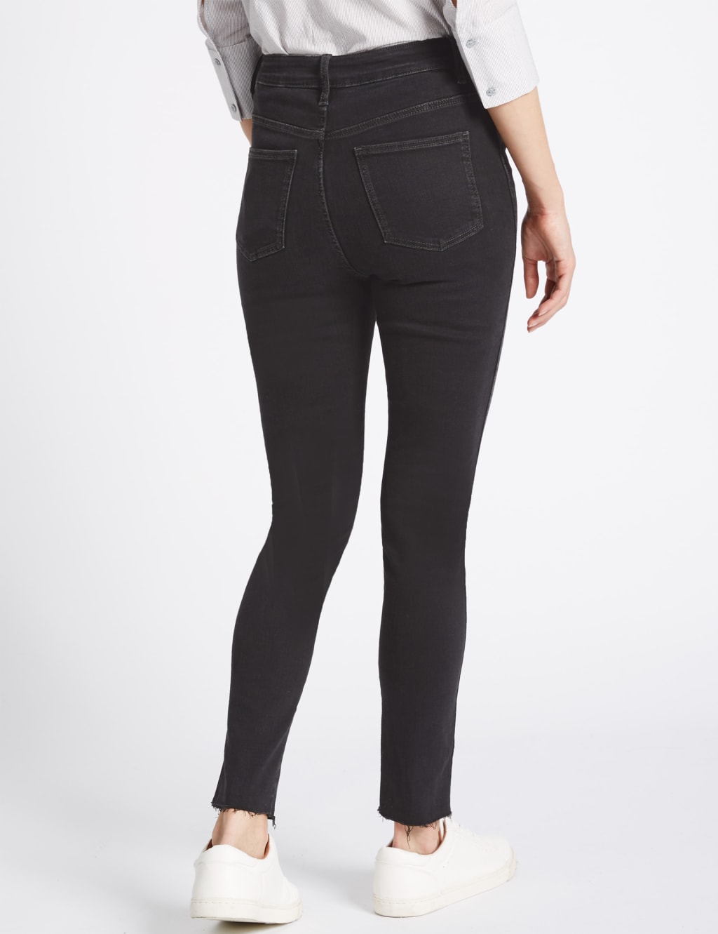 Frayed Hem High Waist Skinny Leg Jeans 4 of 6