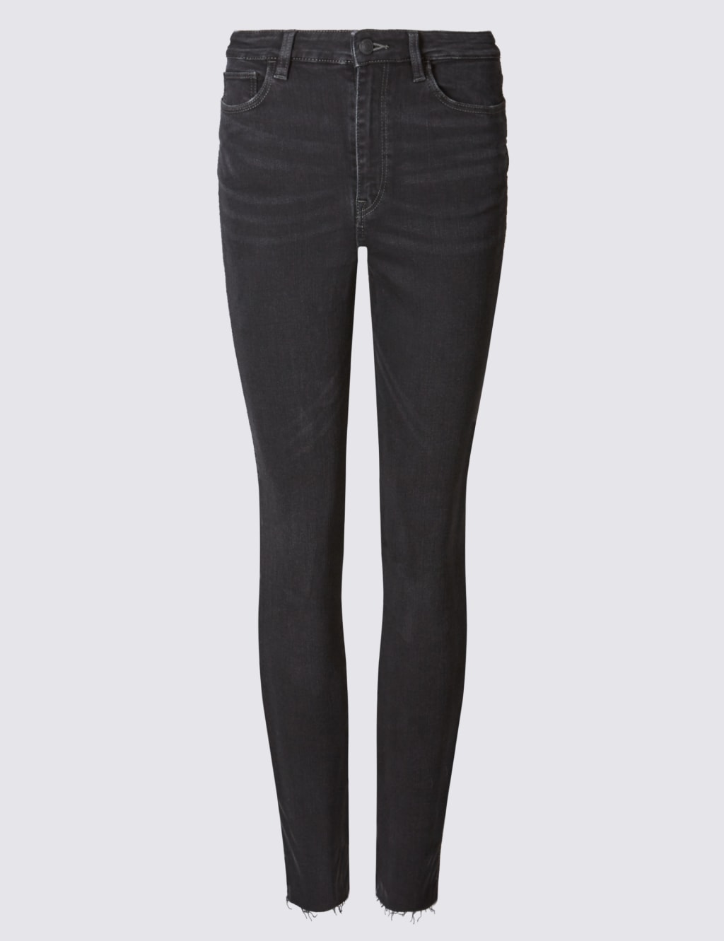 Frayed Hem High Waist Skinny Leg Jeans M S Collection M S