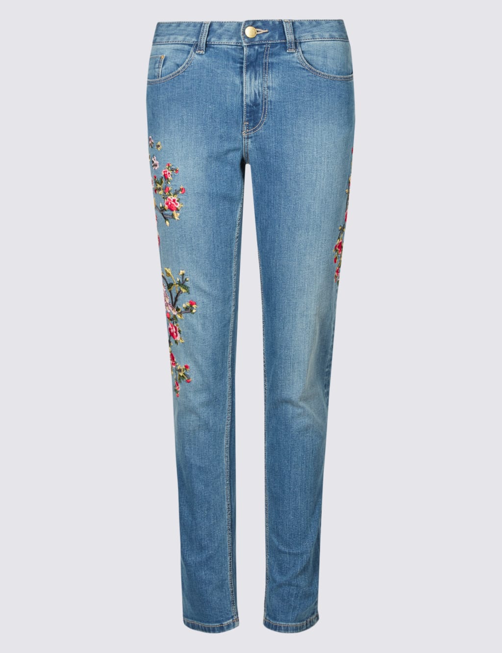 Floral Embroidered Mid Rise Jeans 2 of 8