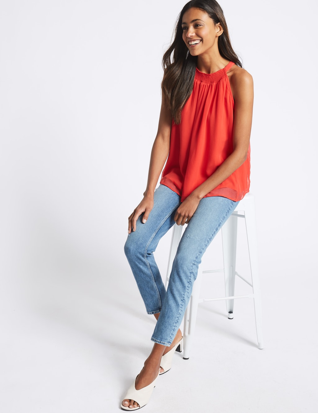 Relaxed Slim Leg Mid Rise Cropped Jeans 3 of 6