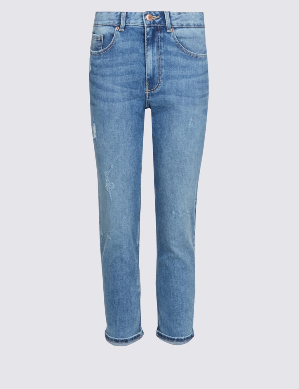 Relaxed Slim Leg Mid Rise Cropped Jeans 2 of 6