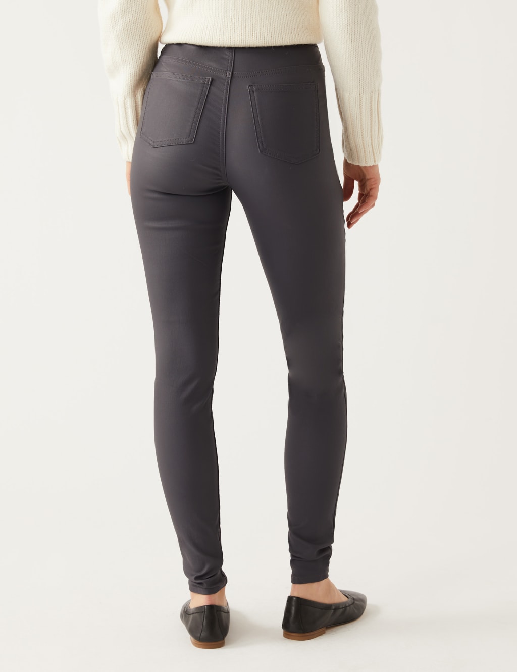 Coated High Waisted Jeggings M S Collection M S