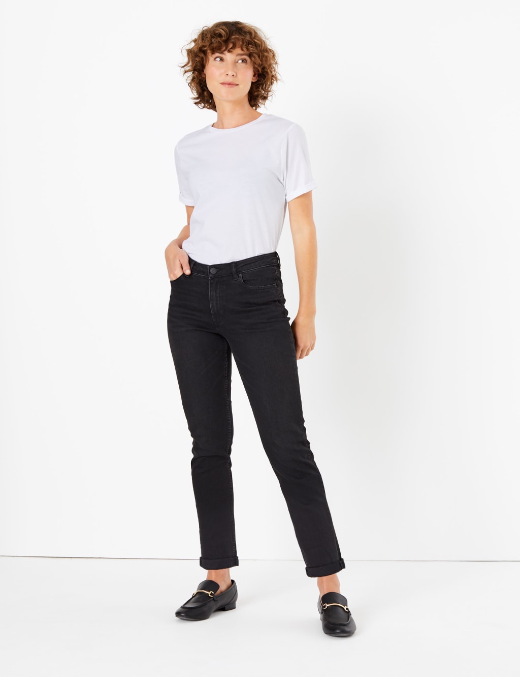 Authentic Relaxed Slim Leg Jeans M S Collection M S