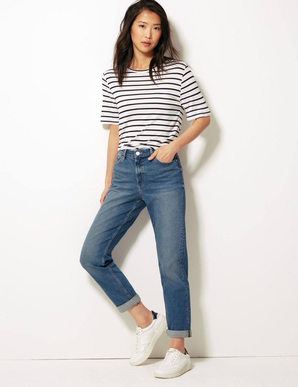 Relaxed Mid Rise Slim Jeans 1 of 5