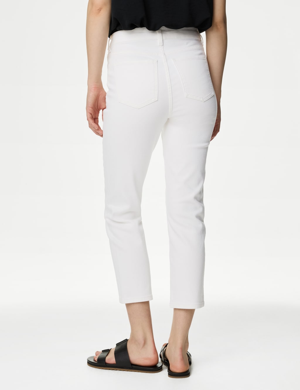 M&s white cropped jeans on sale