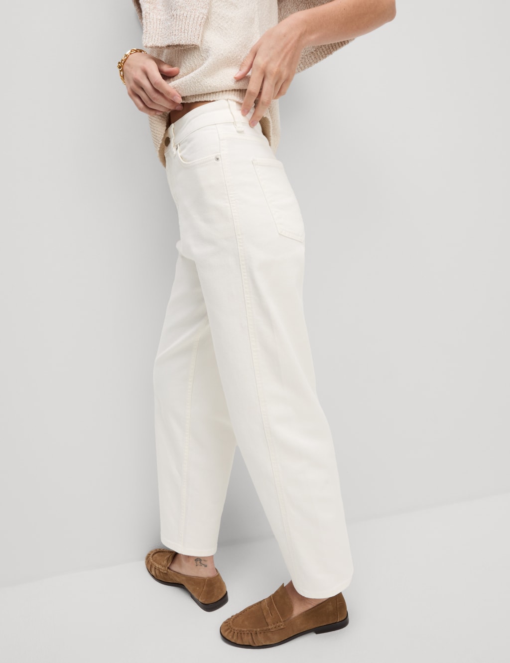 High Waisted Carrot Leg Ankle Grazer Jeans 4 of 5