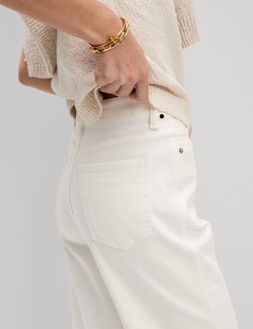 High Waisted Carrot Leg Ankle Grazer Jeans 5 of 5