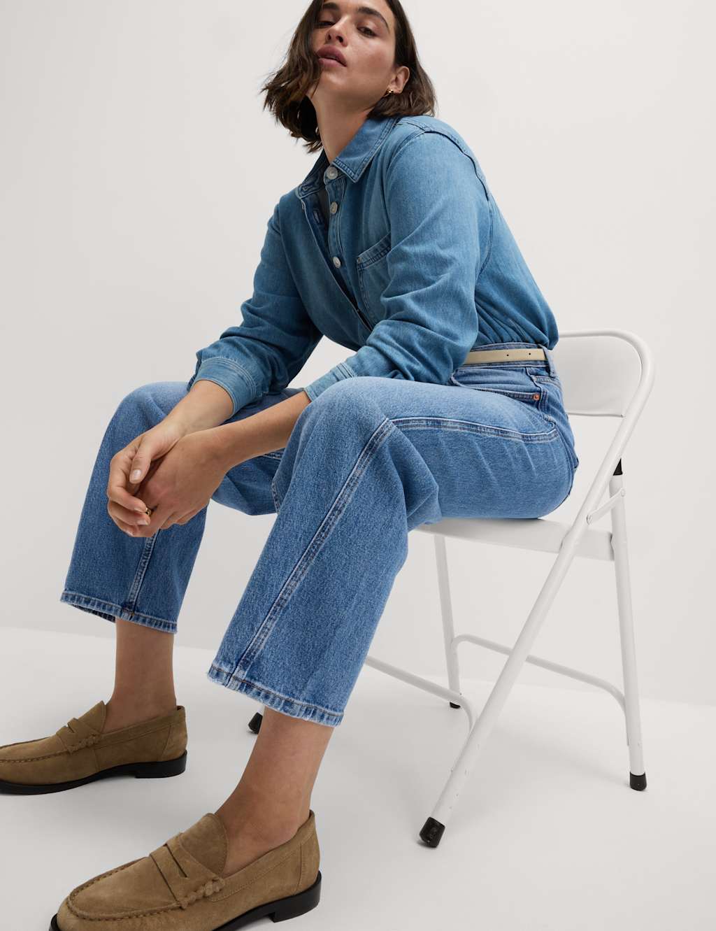 High Waisted Carrot Leg Ankle Grazer Jeans 1 of 6