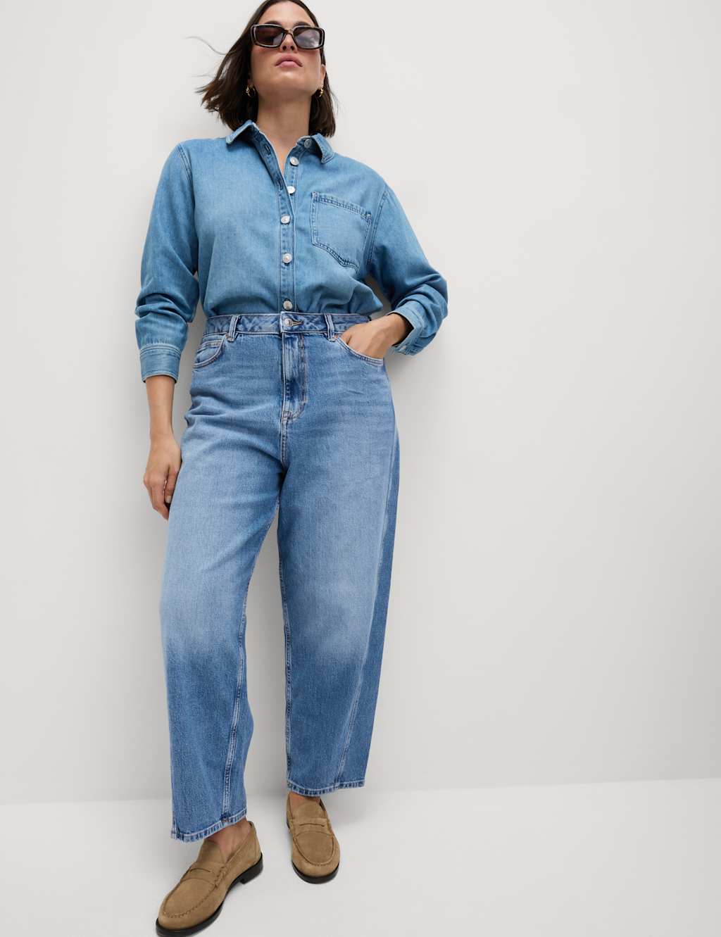 High Waisted Carrot Leg Ankle Grazer Jeans 4 of 6