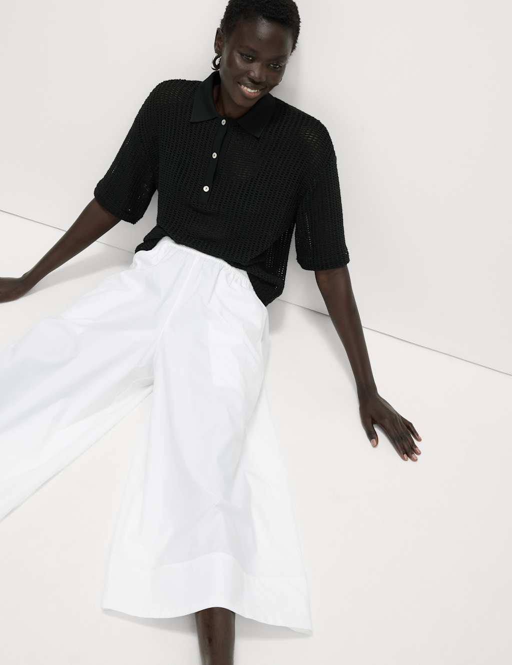 Pure Cotton Palazzo Cropped Trousers 5 of 5