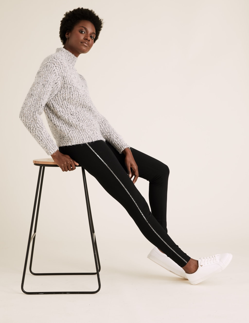 Glitter Side Stripe Leggings M S Collection M S