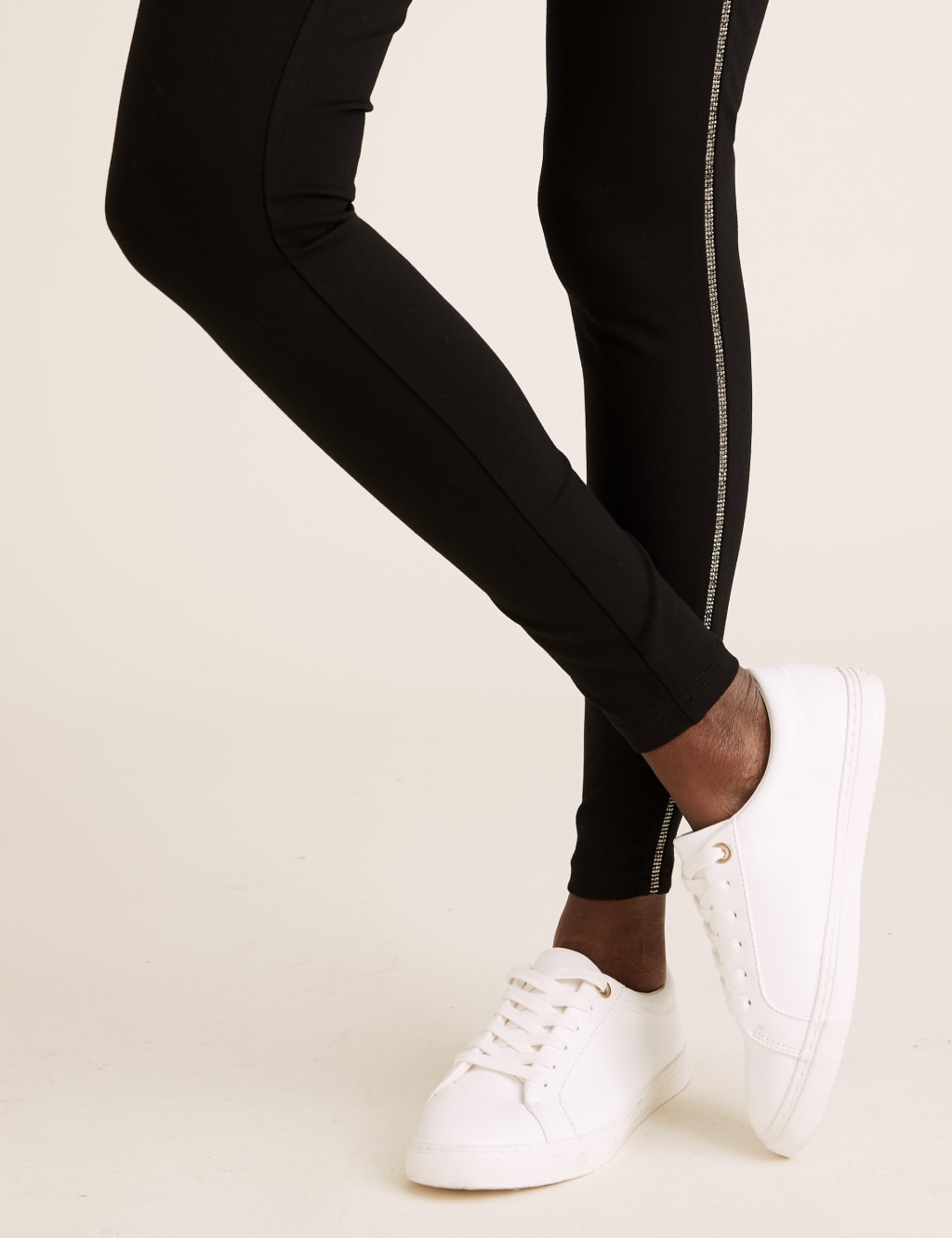 Glitter side stripe leggings shop