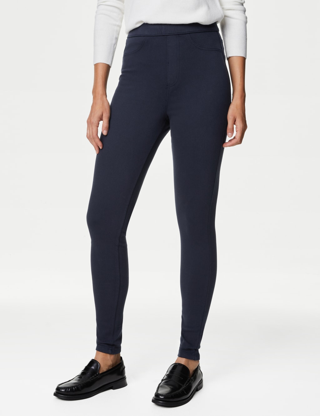 M&s high rise jeggings top