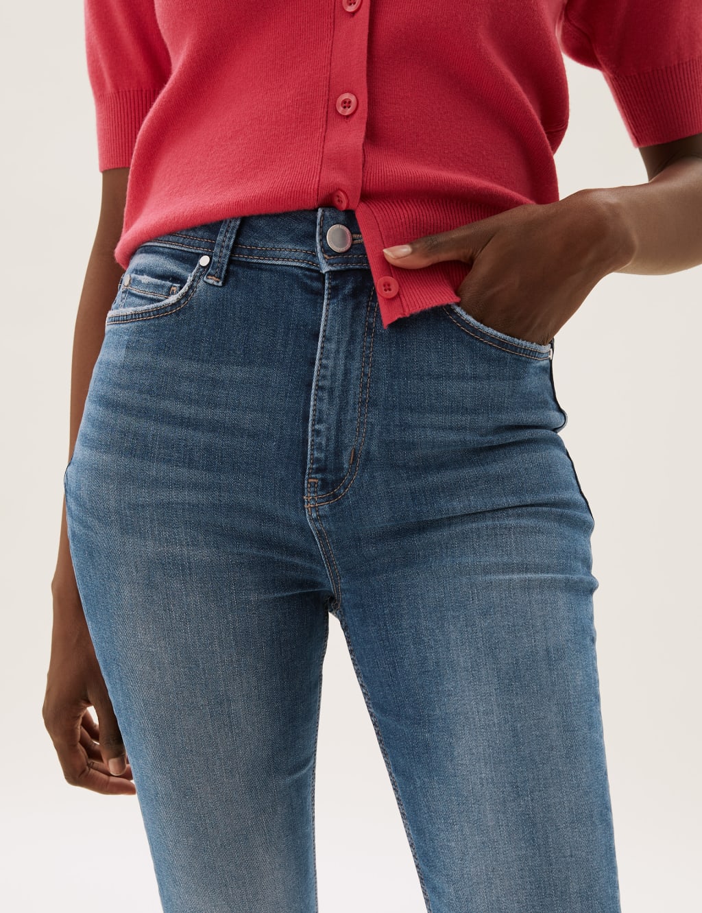High Waisted Flare Cropped Jeans 5 of 6