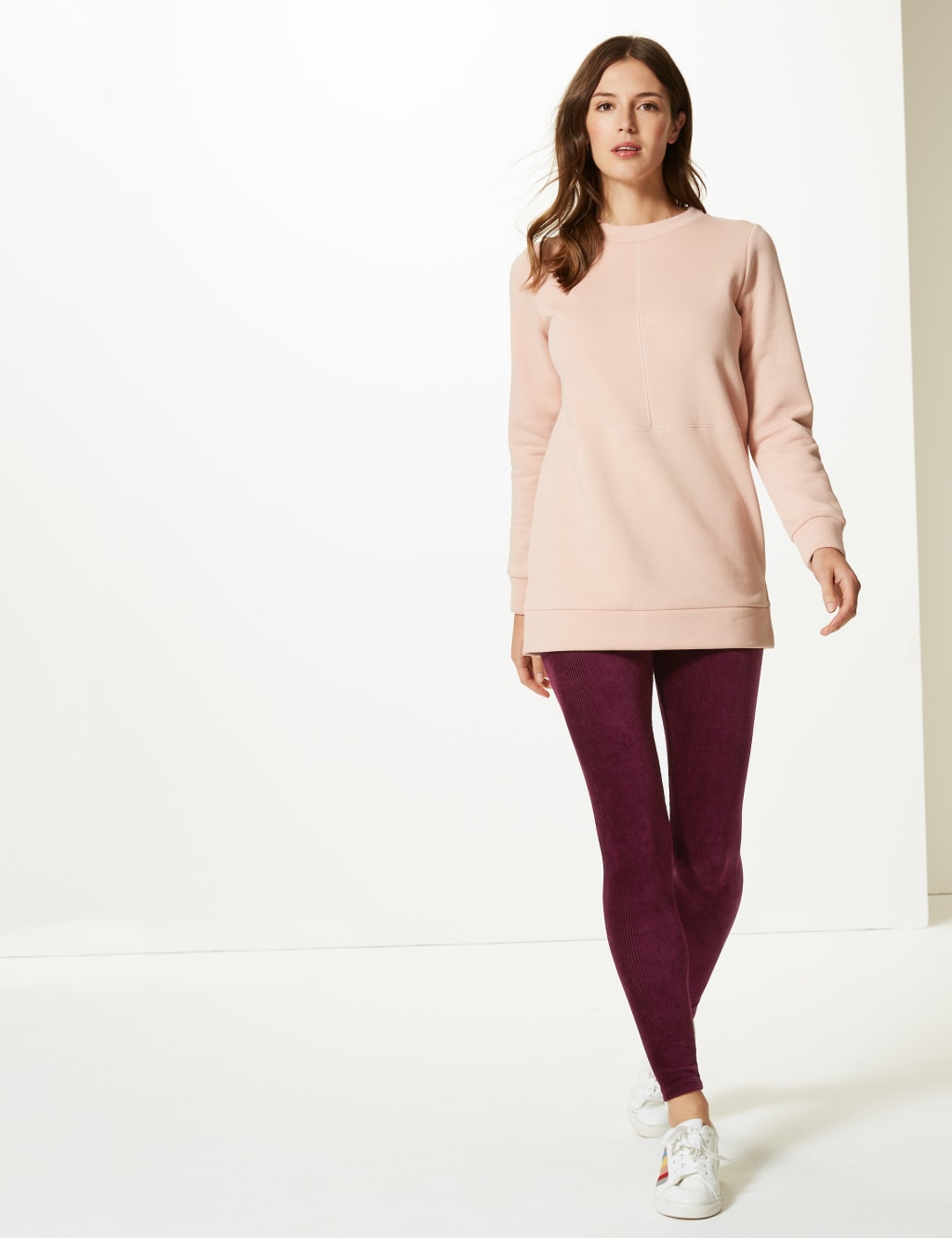 Corduroy Ankle Grazer Leggings M S Collection M S