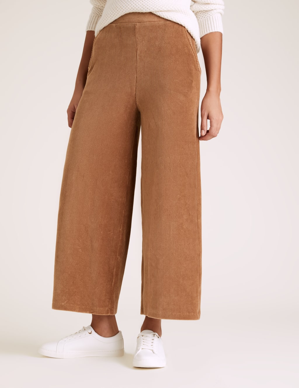 Jersey Corduroy Wide Leg Trousers 4 of 6