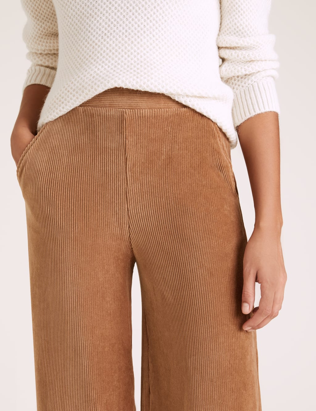 Jersey Corduroy Wide Leg Trousers 5 of 6