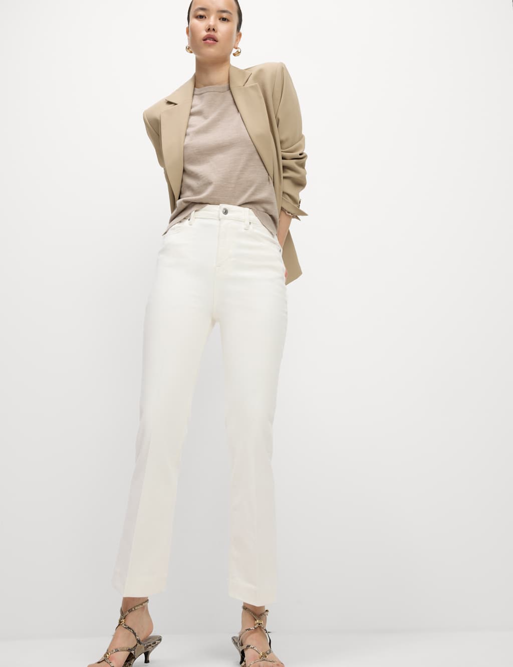 High Waisted Slim Flare Cropped Jeans 3 of 5