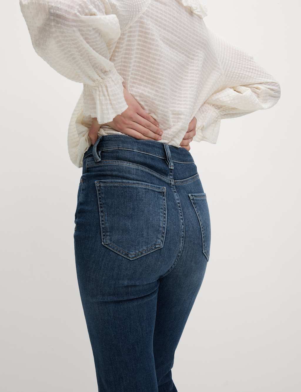 High Waisted Slim Flare Cropped Jeans 3 of 4