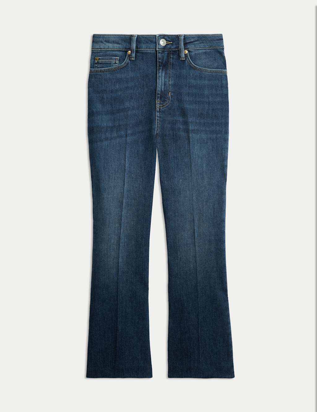 High Waisted Slim Flare Cropped Jeans 2 of 4