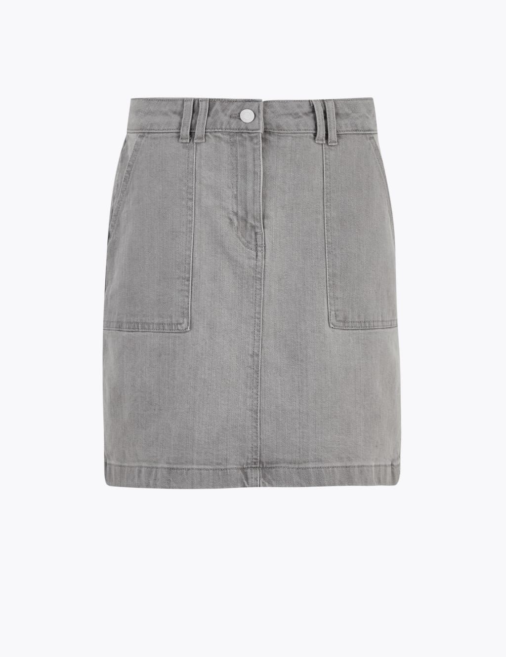 Denim Utility Mini A-Line Skirt 2 of 4