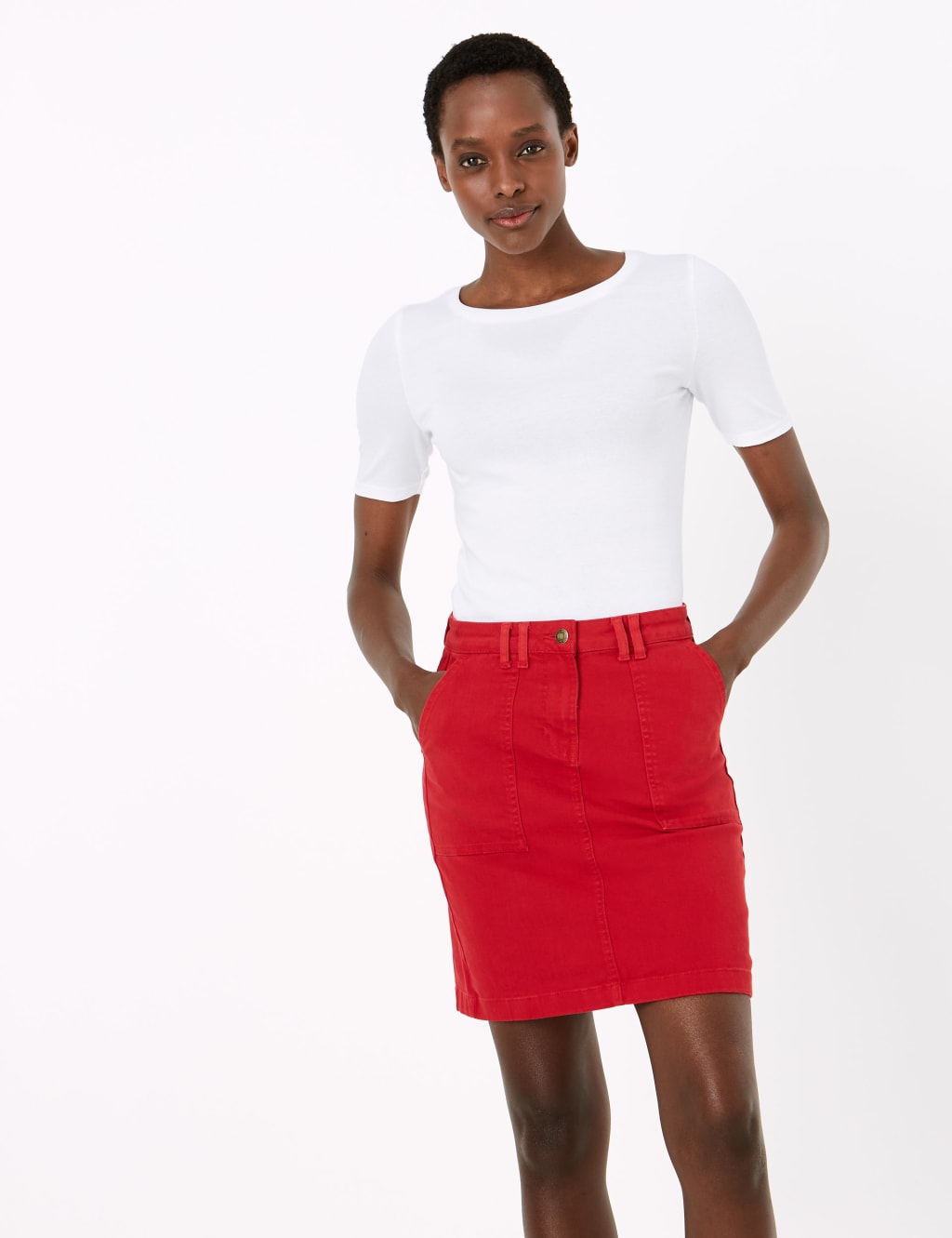 Denim Utility Mini Skirt M S Collection M S