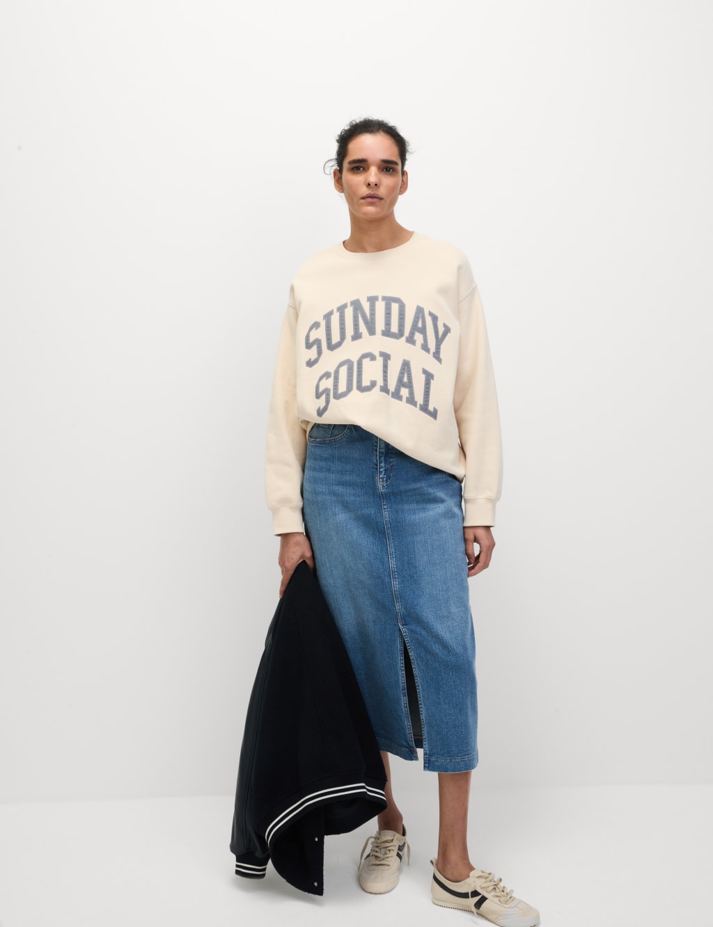Denim Midi Skirt 4 of 5
