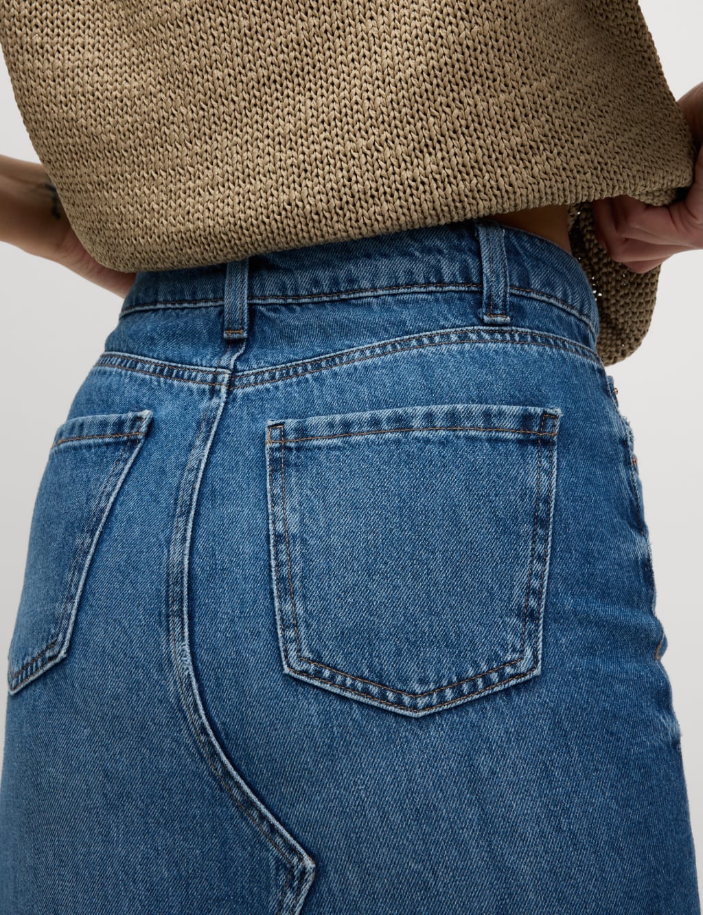 Denim Split Front Maxi Skirt 6 of 7