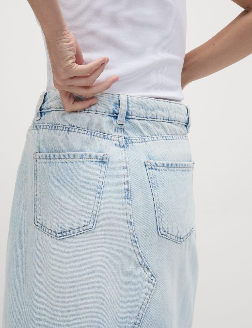 Denim Split Front Maxi Skirt 6 of 6
