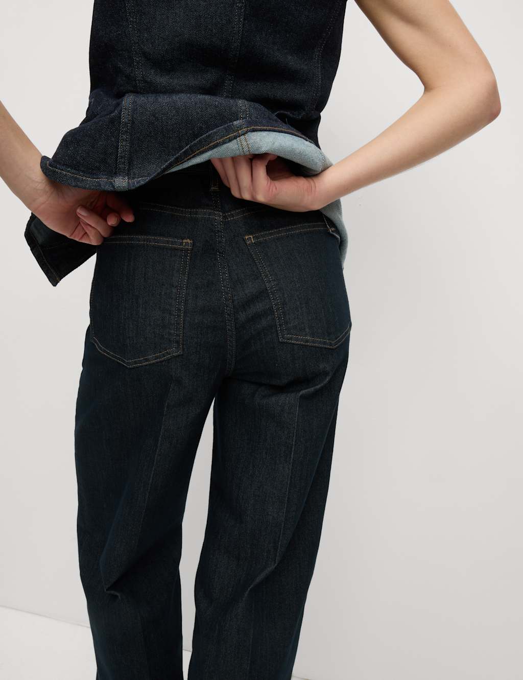 High Waisted Smart Wide Leg Jeans 3 of 5