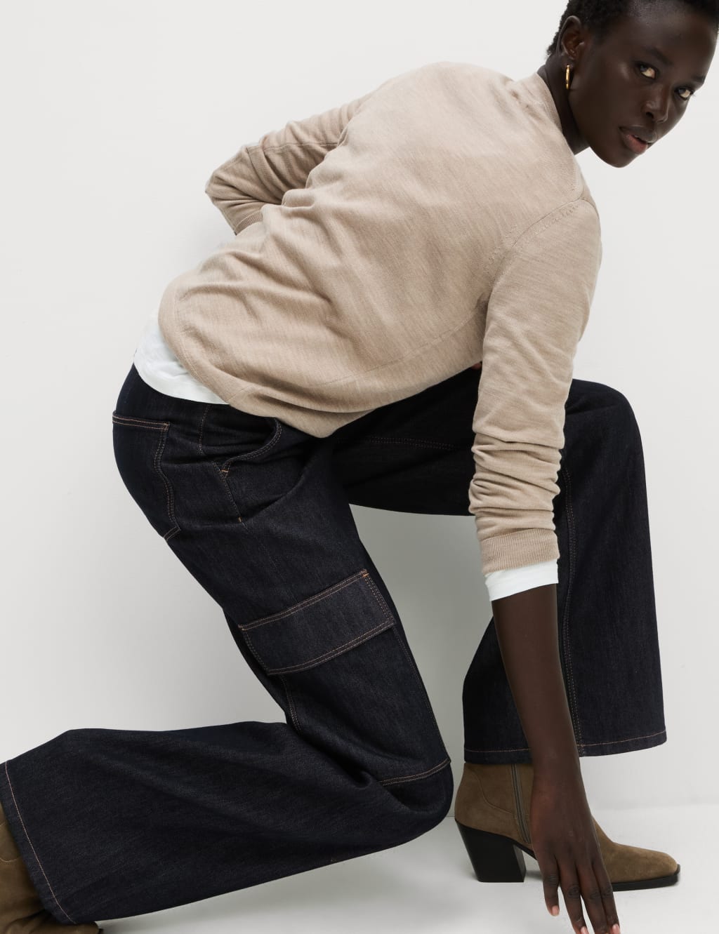 High Waisted Wide Leg Cargo Jeans 5 of 6