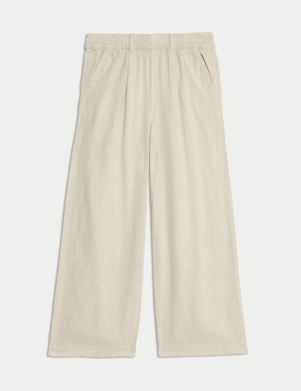 Linen Rich Wide Leg Cropped Trousers 2 of 4