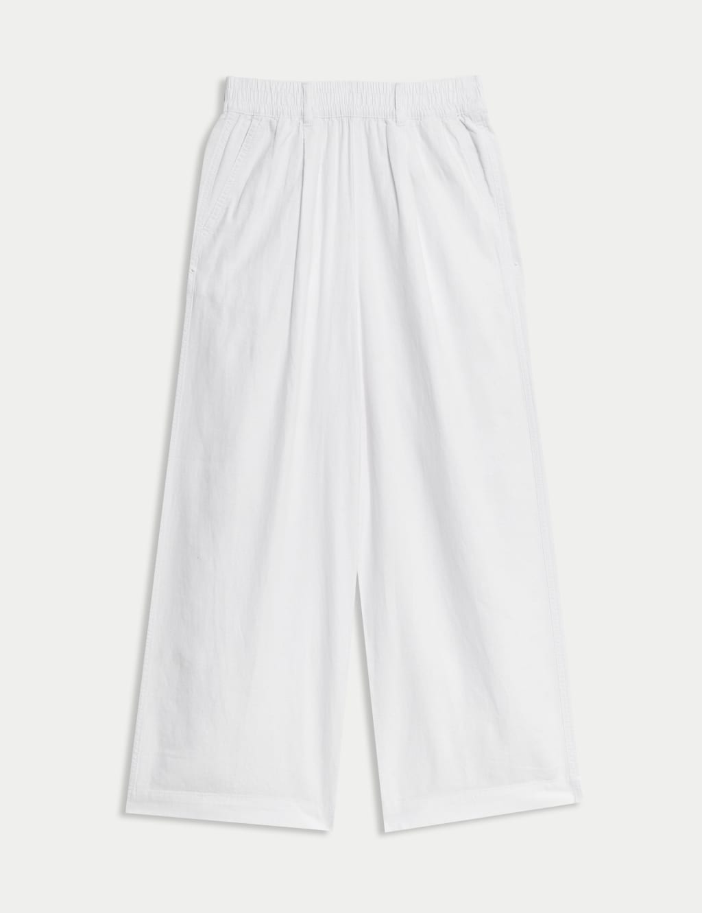 Linen Rich Wide Leg Cropped Trousers 2 of 5