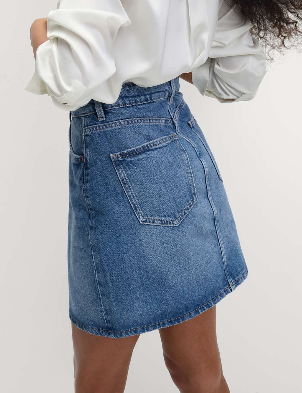 White denim skirt marks and spencer on sale