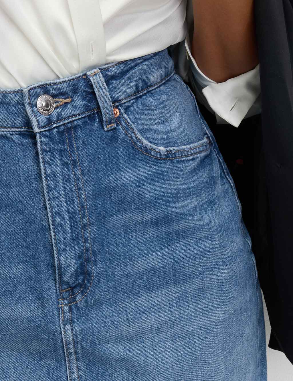 Denim Mini Skirt M S Collection M S