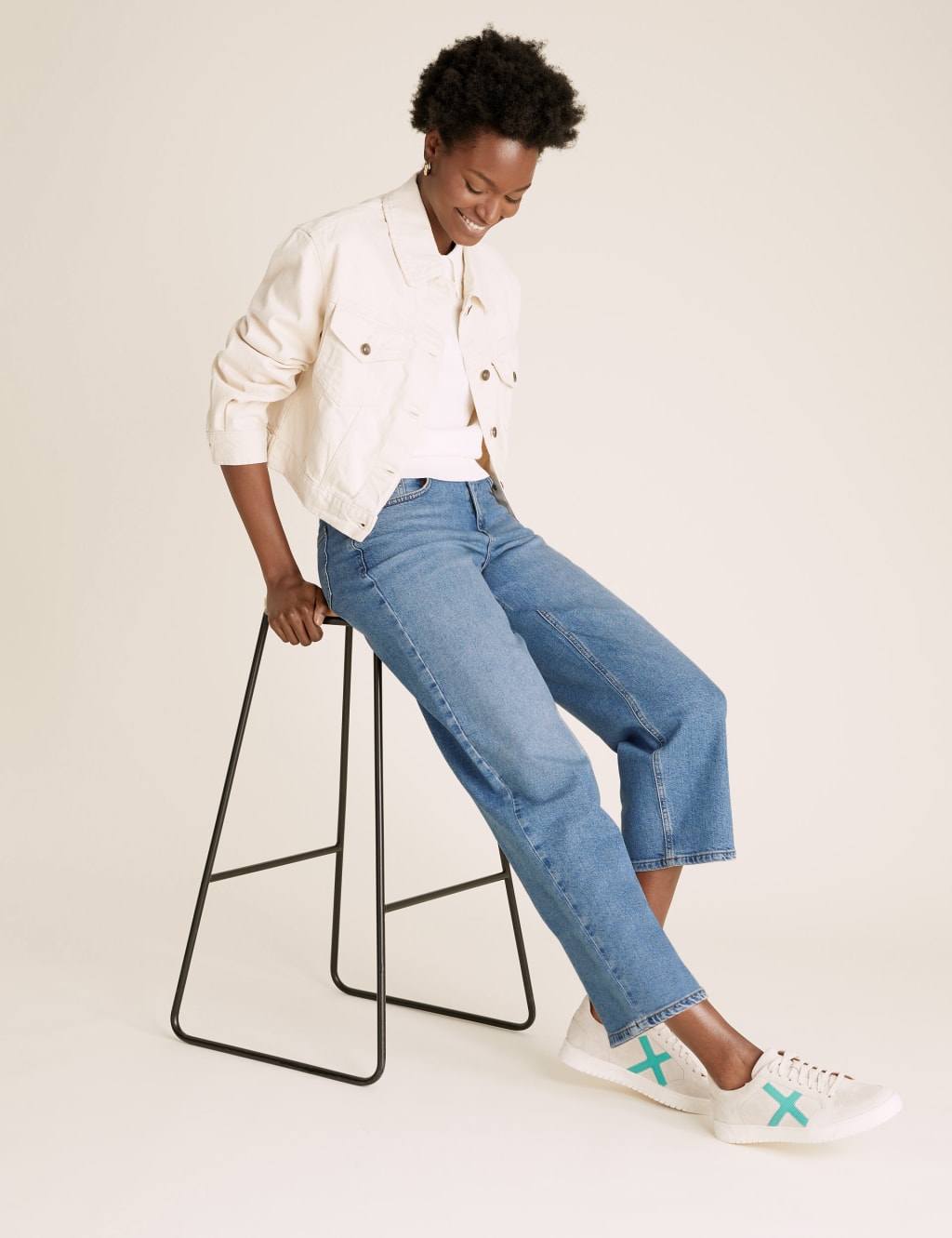 High Waisted Barrel Cropped Jeans 3 of 6