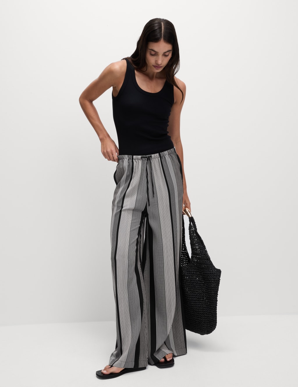 Twill Printed High Waisted Wide Leg Trousers 3 of 6