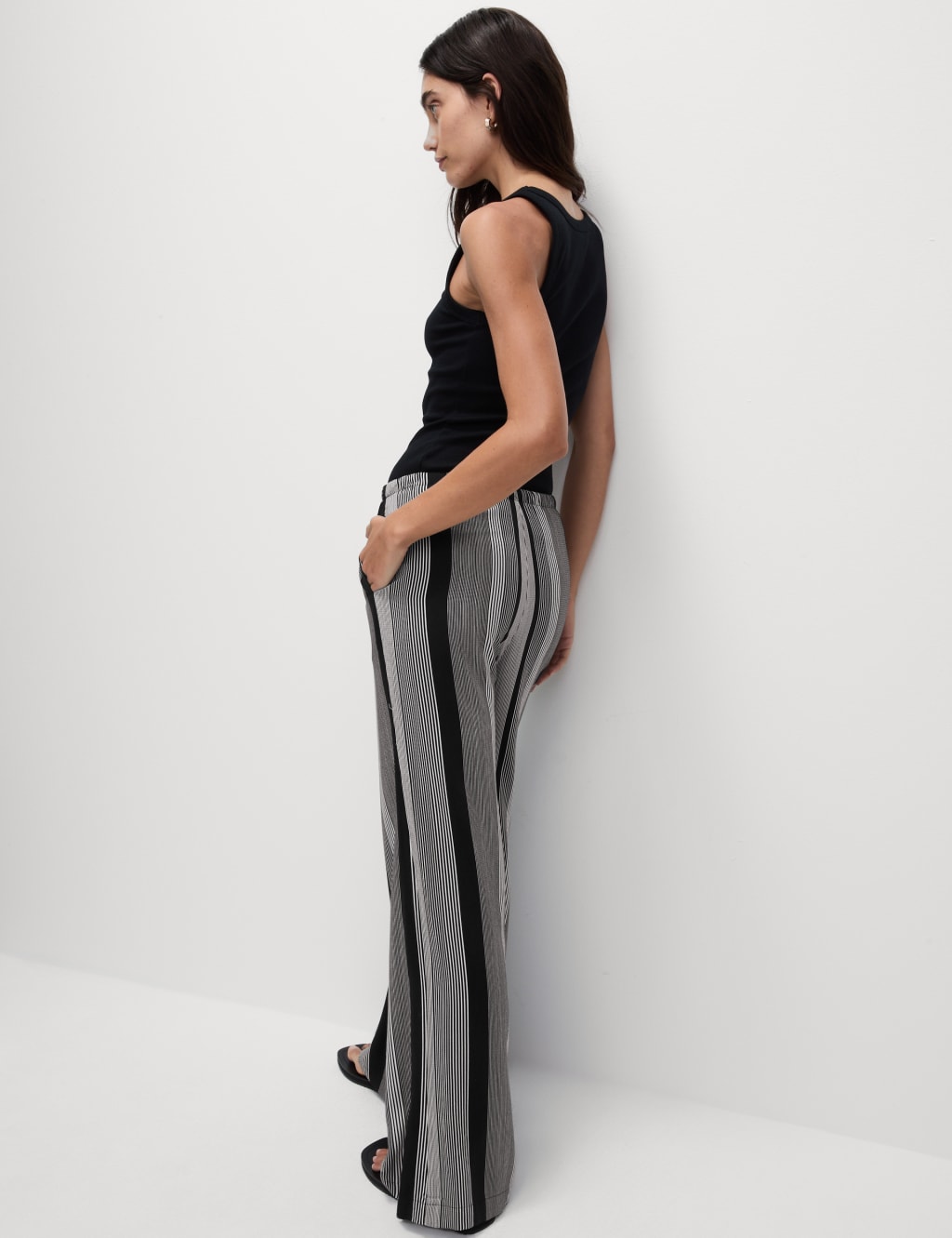 Twill Printed High Waisted Wide Leg Trousers 5 of 6