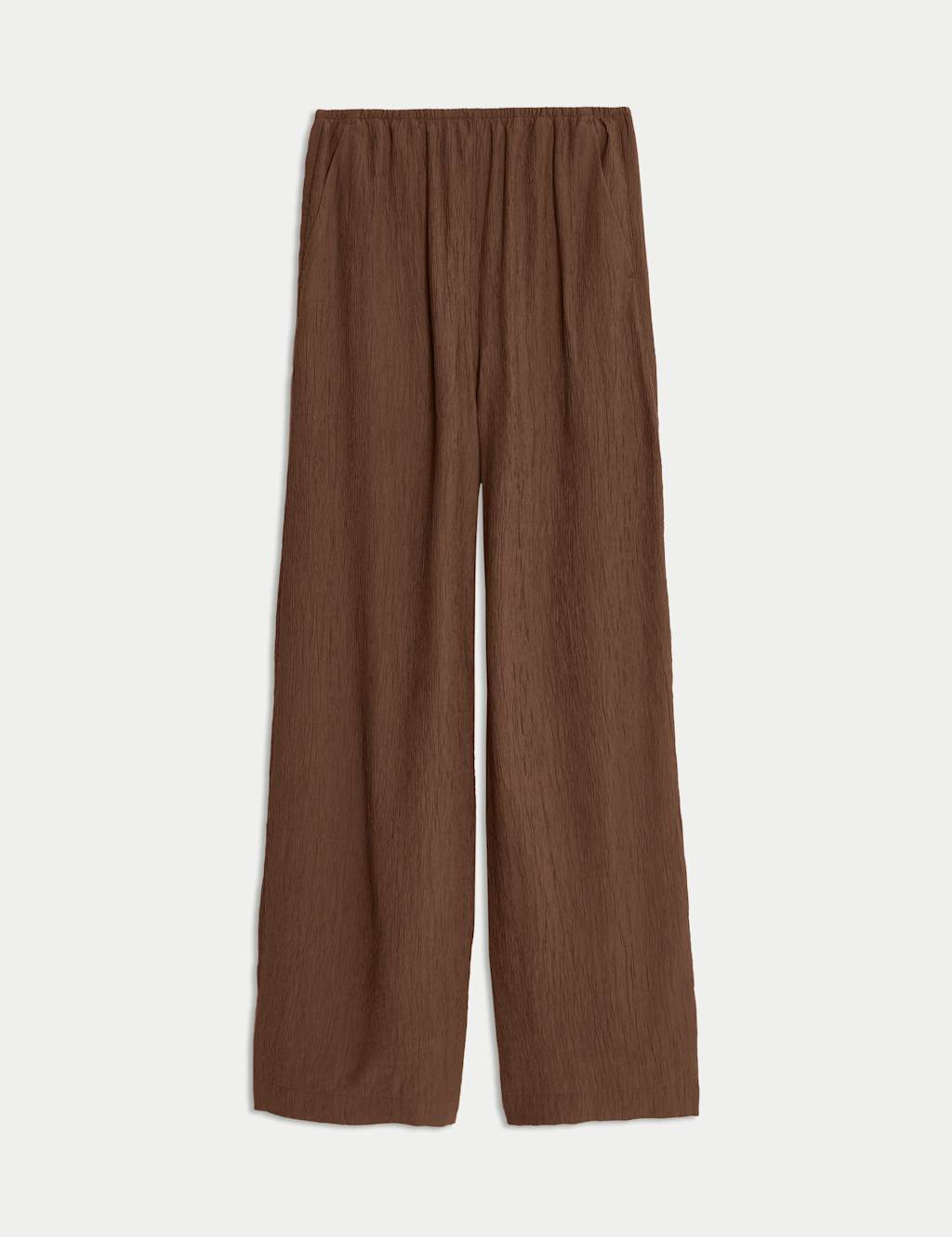 Viscose Rich Crinkle Elasticated Waist Wide Leg Trousers 2 of 6