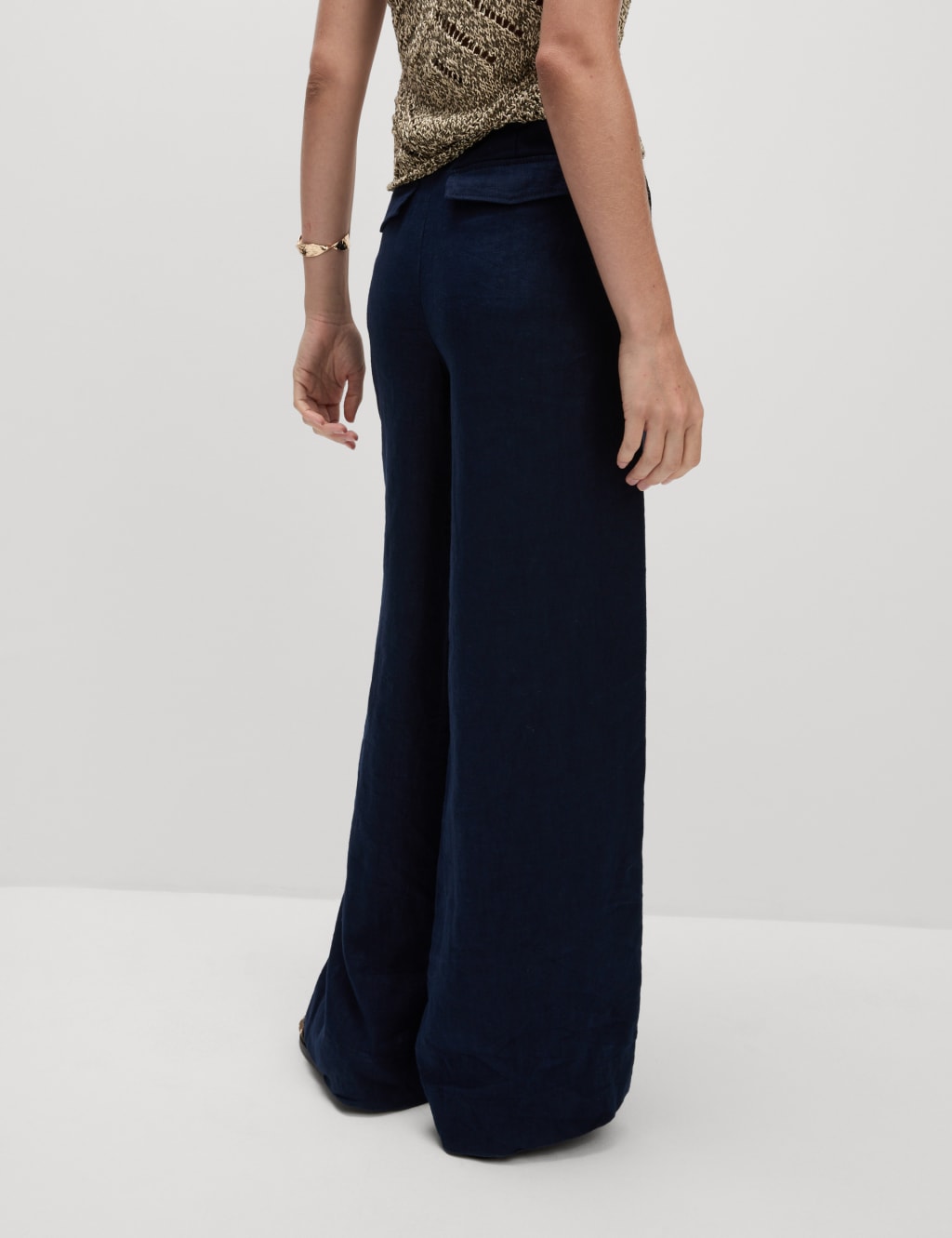 Pure Linen Wide Leg Trousers 5 of 5