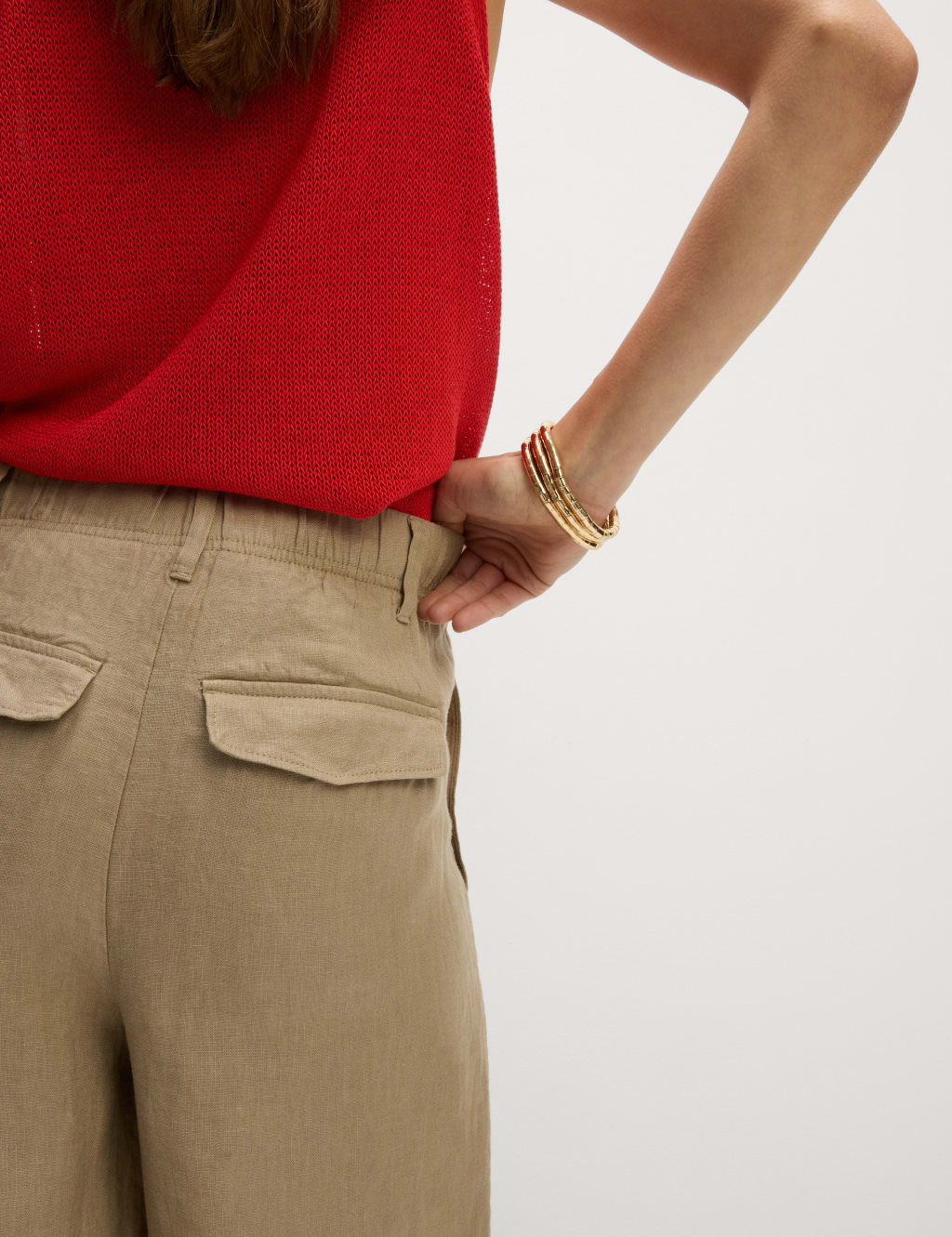 Pure Linen Wide Leg Trousers 4 of 5