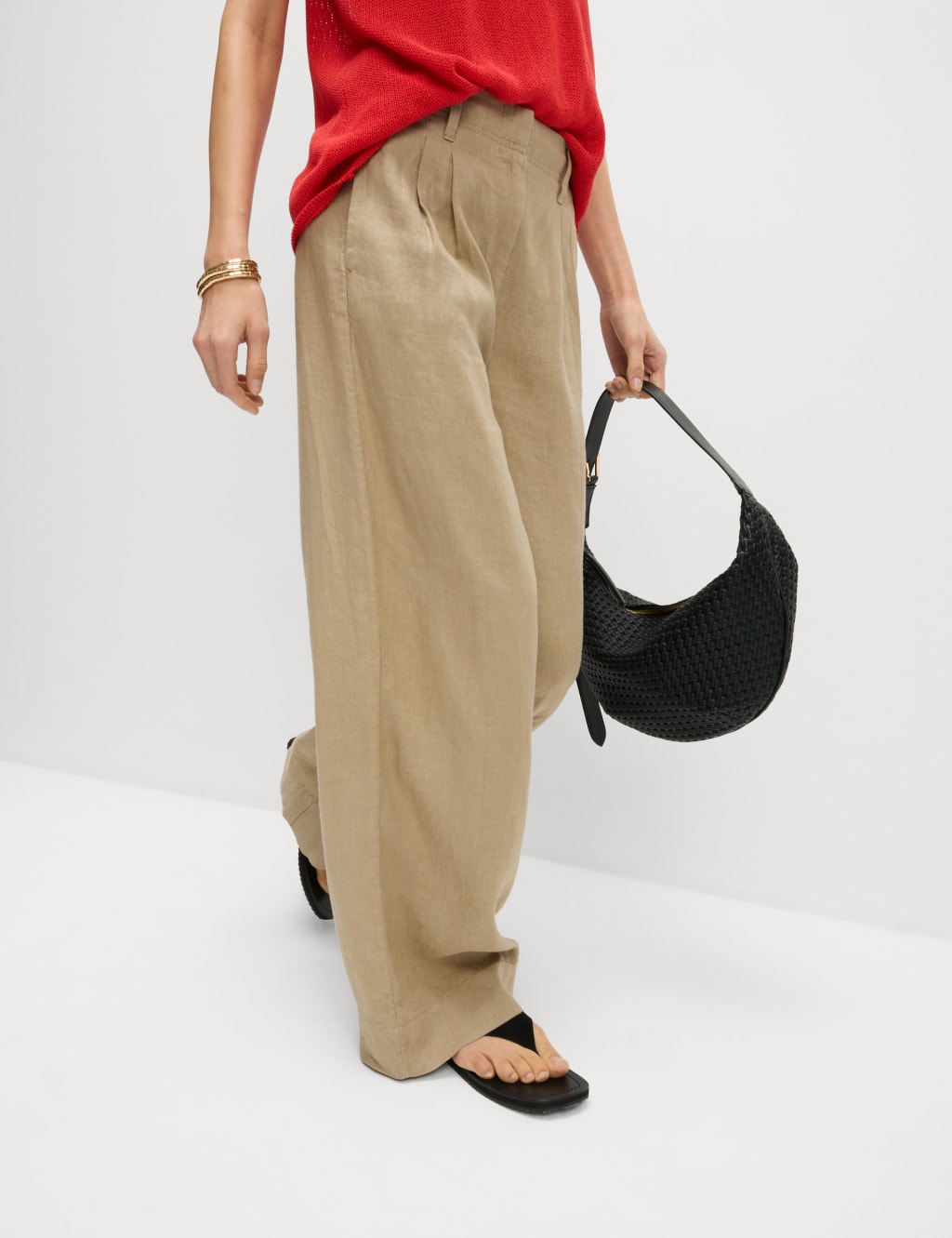 Pure Linen Wide Leg Trousers 5 of 5
