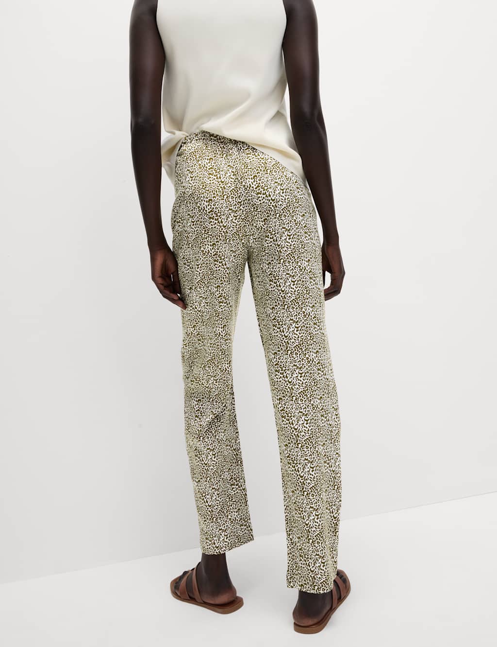 Pure Twill Printed High Waisted Tapered Trousers 6 of 6
