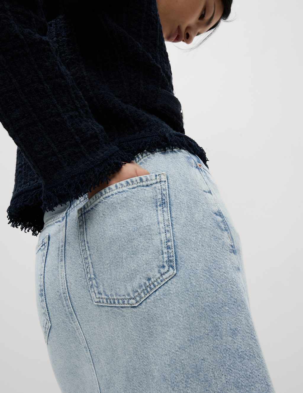 Denim Maxi A-Line Skirt 6 of 6
