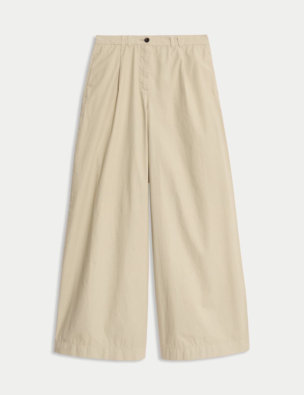 Pure Cotton Pleated Wide Leg Chinos 2 of 5
